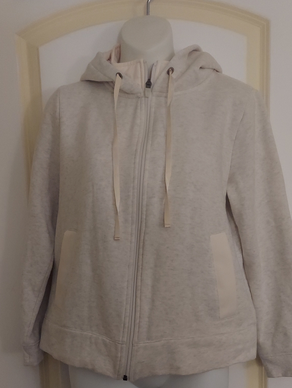 Talbots Light Cream Zip Hoodie